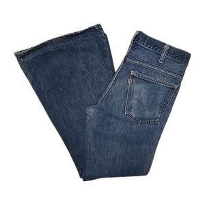 Vintage 70’s Levi’s 684 Orange Tab Bell Bottom Flare Faded Denim Jeans Sz 33X32
